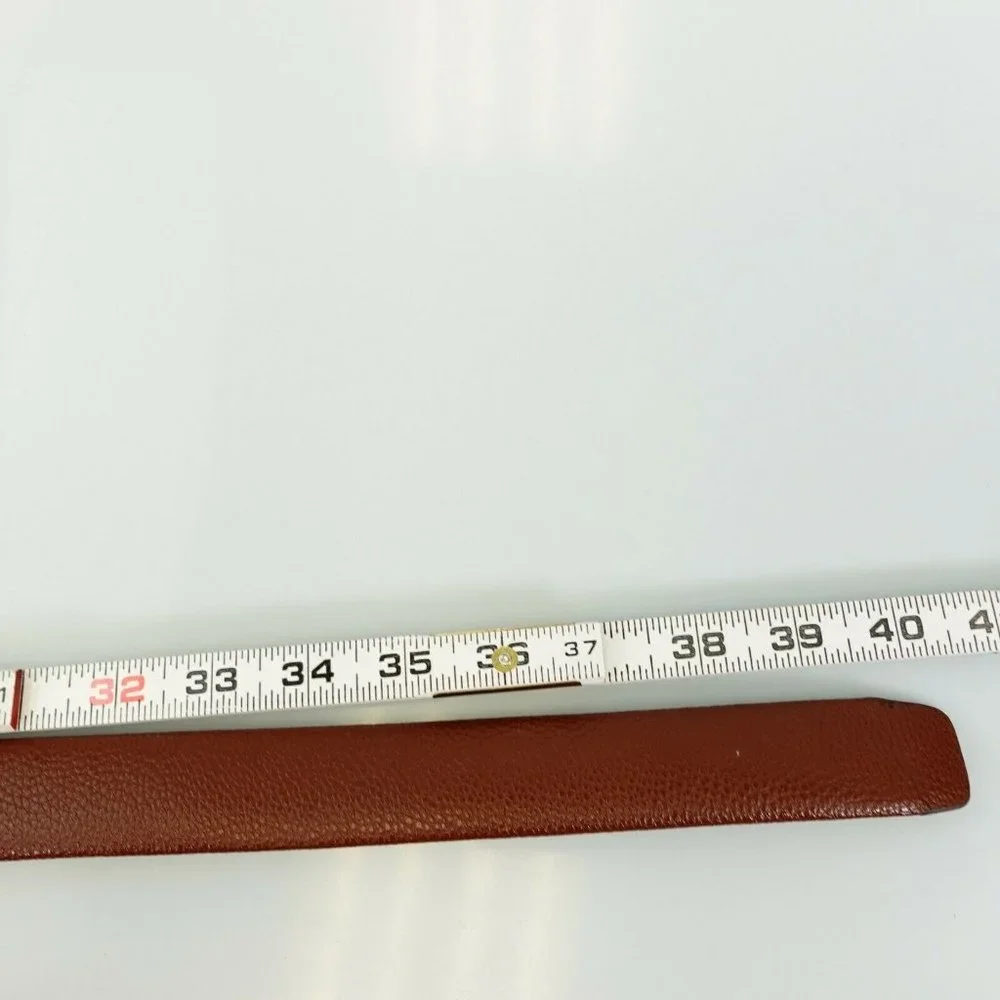 Belt‎ Mens Leather Brown Black Classic ONE SIZE Adjustable Box Silver Buckle